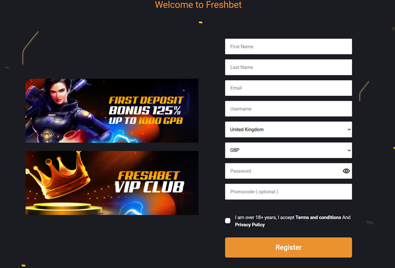 Freshbet Casino-spiltilbud